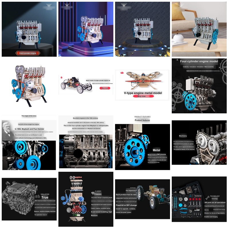 3D DIY Inline Four-Cylinder En - огляд і ціна Model Kit Engine